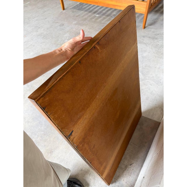 Brown Mid Century Modern Maple Mirror in Style of Heywood Wakefield Large Frame For Sale - Image 8 of 10