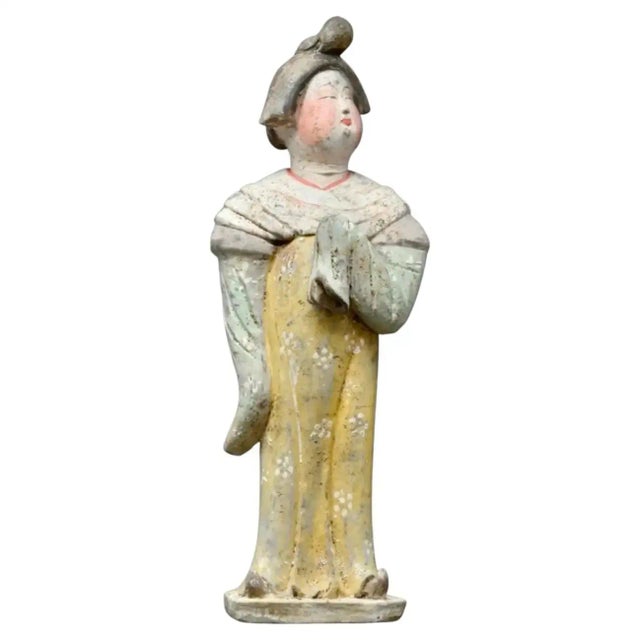 Antique Tang Dynasty Museum Quality Tl Tested Terracotta Fat Lady Figure For Sale - Image 9 of 9