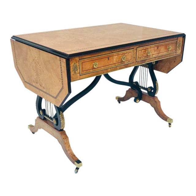 Regency Baker Writing Desk/Library Table For Sale