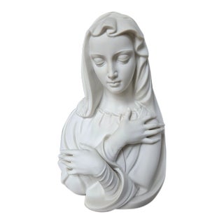 Mid 20th Century Edward Marshall Boehm Bisque Porcelain Madonna Bust For Sale