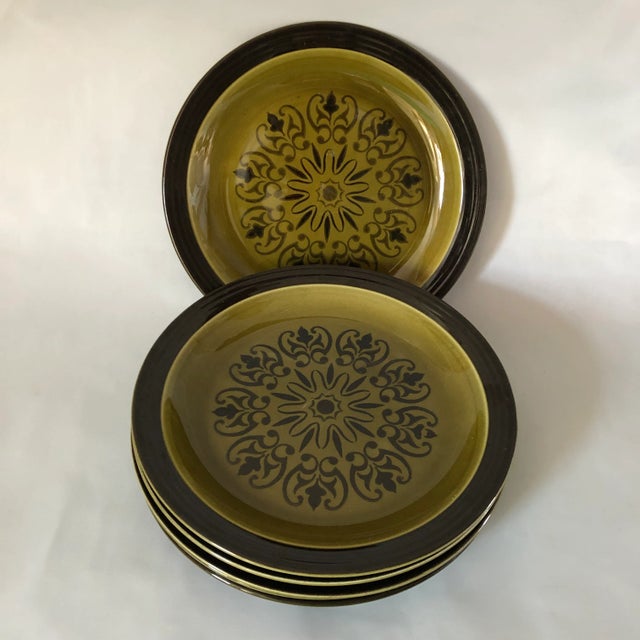 Midcentury Andre Ponche Decostone Dinner Plates S/6 For Sale In New York - Image 6 of 6