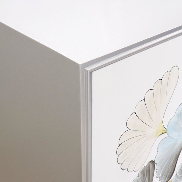 Pasargad Home Annabelle Sideboard With 4 Floral Doors, Silver/Ivory For Sale In New York - Image 6 of 12