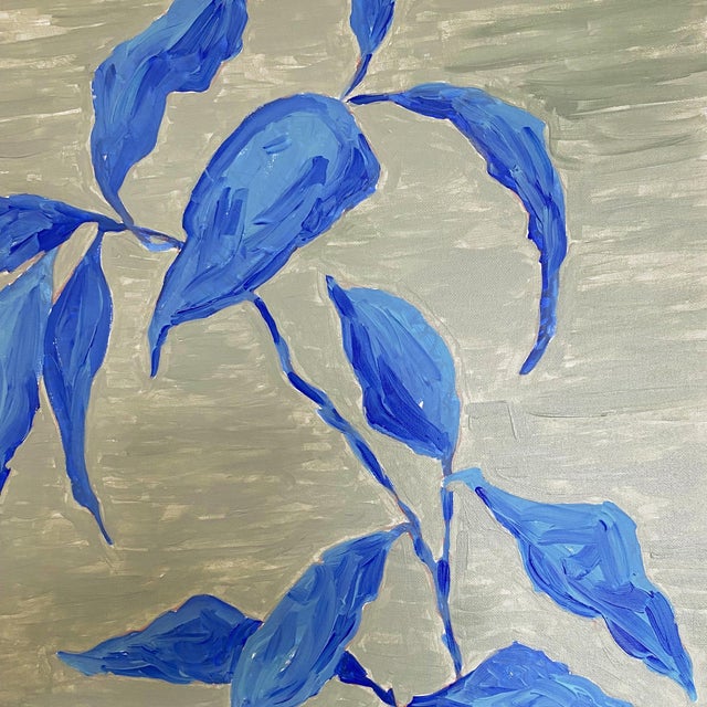 2020s Abstract Botanical Acrylic Painting on Canvas, Framed 18" X 22 " Original Modern Organic Art by Tatiana Duperault For Sale - Image 5 of 5