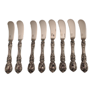 Early 20th Century Reed & Barton "Francis I" All Sterling Silver Butter Spreaders, Old Mark, Lot of 8