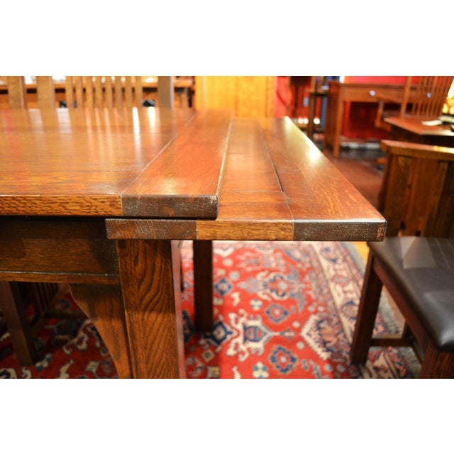 Mission Style Oak Stow Leaf Dining Table (2 Colors Available) - Walnut For Sale - Image 4 of 14
