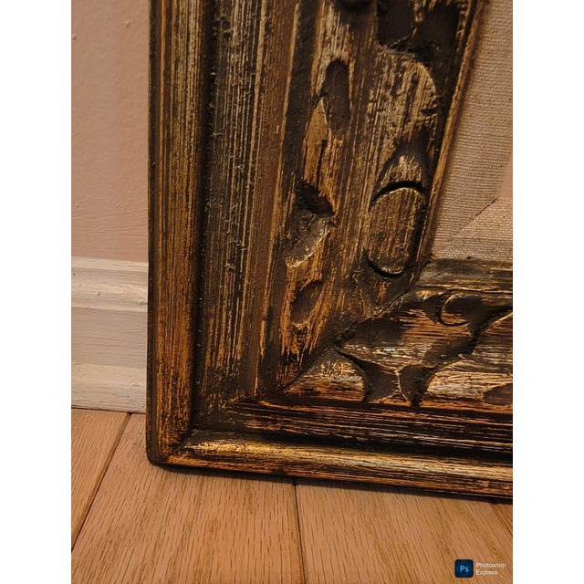 1960s Vintage Chunky Carved Frame Gold Highlights For Sale - Image 5 of 7