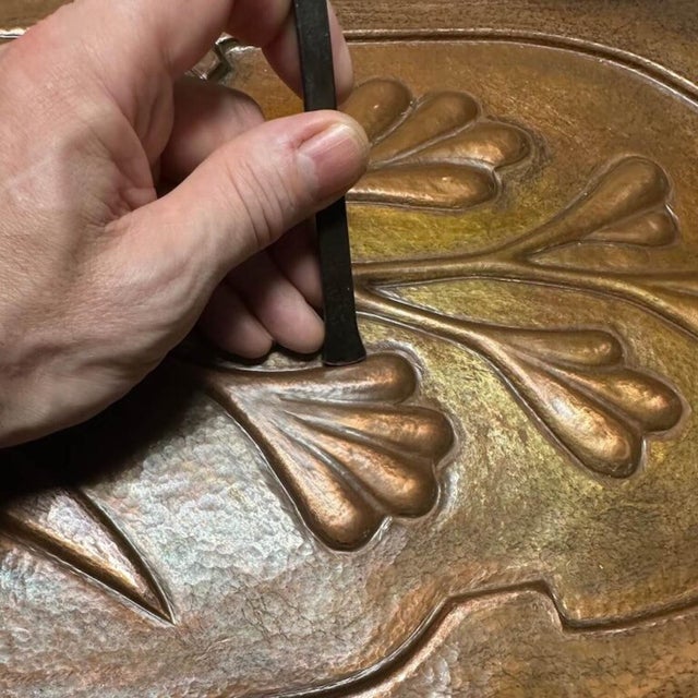 Copper Flower Relief Wall Sculpture For Sale - Image 4 of 12