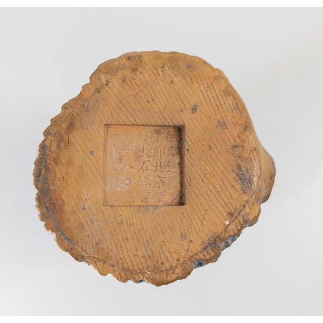 Early 20th Century Chinese Republic Yixing Zisha Tree Form Brush Pot Vase For Sale - Image 9 of 12