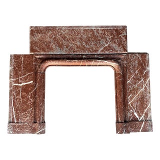 Louis XIV Style Fireplace in Red Campan Marble, 1880s For Sale