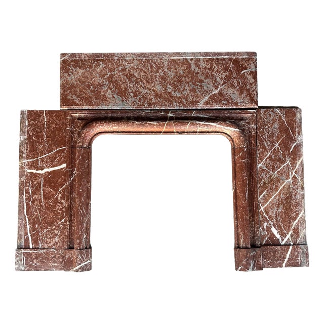 Louis XIV Style Fireplace in Red Campan Marble, 1880s For Sale