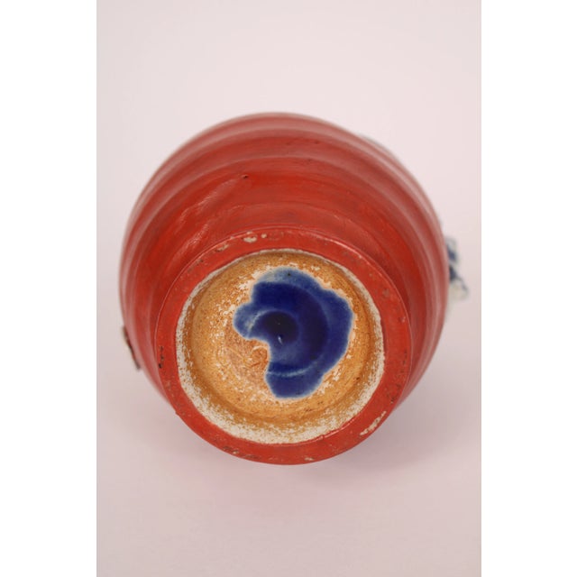 Green Sumida Ware Vase With Monkeys For Sale - Image 8 of 8