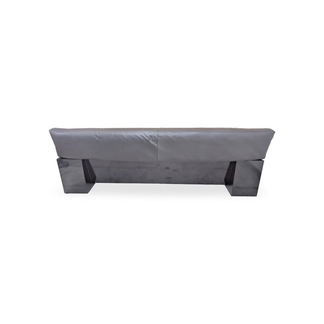 Black Leather Brigadier Three-Seater High-Back Chair by Cini Boeri for Knoll For Sale - Image 5 of 13