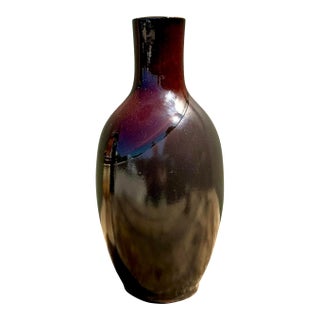 Vintage Two Tine Pottery Vase For Sale
