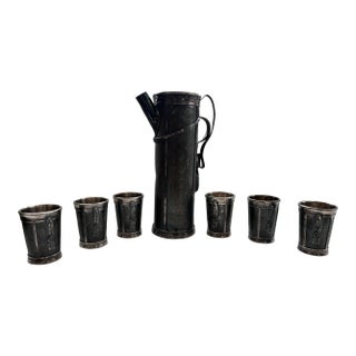 Art Deco Golf Bag Cocktail Set by George H. Berry for Derby Silver Plate Co., c.1925 For Sale