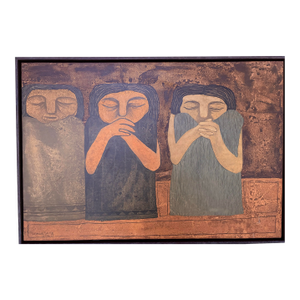 1967 Gil Imaná “Tres Mujeres” Original Oil Painting