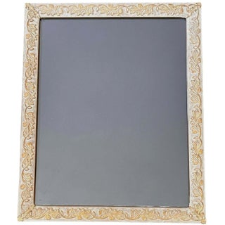 Vintage Large Ivory & Gold Brass Picture Frame With Embossed Acanthus Leaf Motif – 8" X 10" For Sale