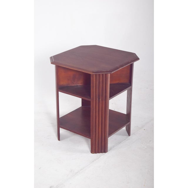 Art Deco Octagonal Side Table in Wood, 1920s For Sale - Image 4 of 11