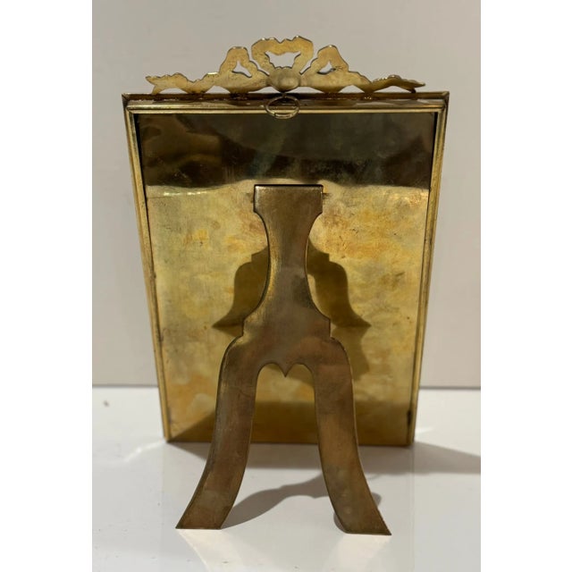 Antique Brass Ribbon & Bow Picture Frame For Sale - Image 4 of 5