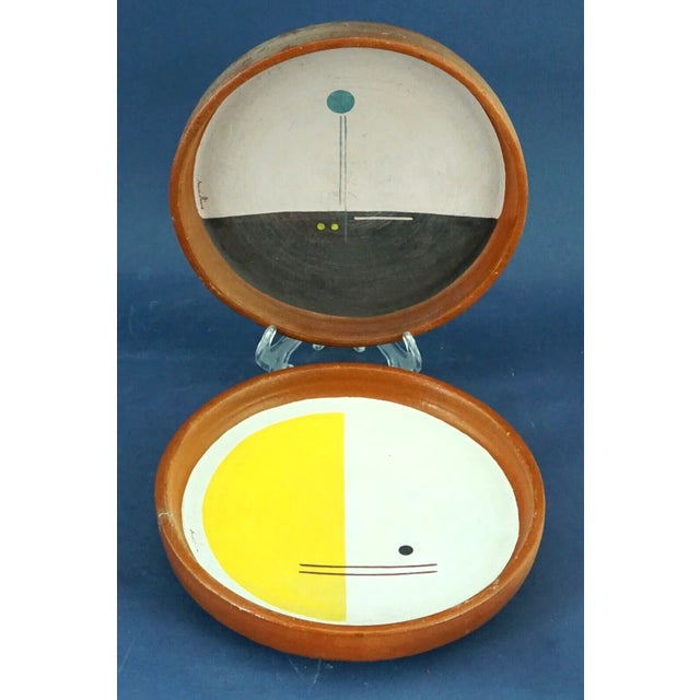 Abstract Art Plates in Terracotta by Maiolino, Brazil, 1970s, Set of 2 For Sale - Image 3 of 18