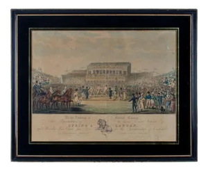 19th Century English Boxing Scene Aquatint Etching Print by Clements & Pitman