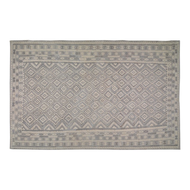 Contemporary Afghan Navajo Style Flatweave Wool Rug, 10'5x16'3 For Sale