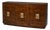 Modern Bowfront Walnut Credenza - Sculpted Stainless Pulls For Sale