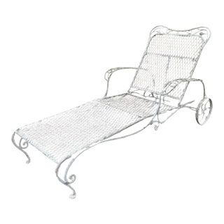 Early 20th Century French Art Nouveau Wrought Iron Chaise Lounge For Sale