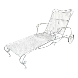Early 20th Century French Art Nouveau Wrought Iron Chaise Lounge
