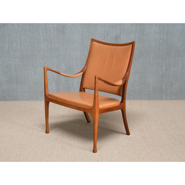 Wood Armchair in Walnut and Leather by Hans Asplund for Nordiska Kompaniet, 1955 For Sale - Image 7 of 18