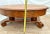 Brown Antique Oval Coffee Table, Tiger Oak, Drawer, Shelf, Petite Size, Empire Style For Sale - Image 8 of 11