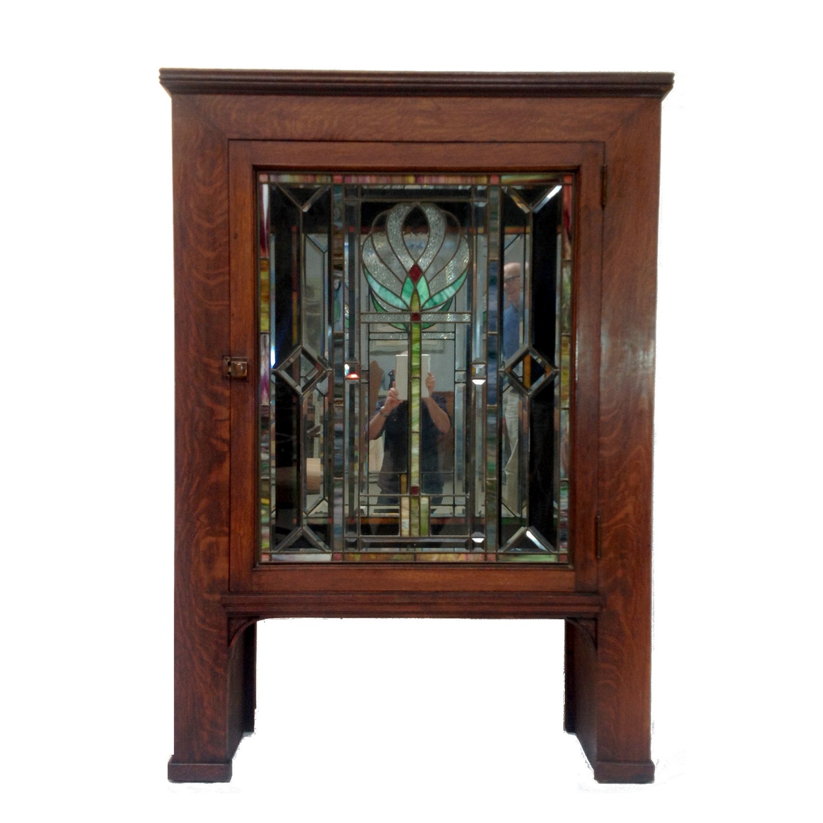 Antique Craftsman with Stained Glass Door Chairish