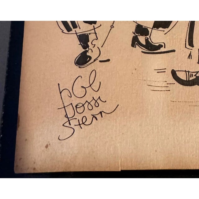 Black Yossi Stern Pen Drawing – Four-Piece Band, Framed For Sale - Image 8 of 9