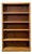 Vintage MCM Light Oak Bookshelf, Five Shelf With Rounded Edges, Rustic Bookcase For Sale