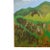 Vintage Landscape Painting – Mid-Century Modern Green Mountain Pasture Scene, Original Oil on Board signed August 1975...