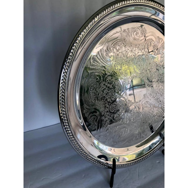 Mid-Century Modern Early 20th Century f.b. Rogers Silver Co. Silverplate Platter For Sale - Image 3 of 7