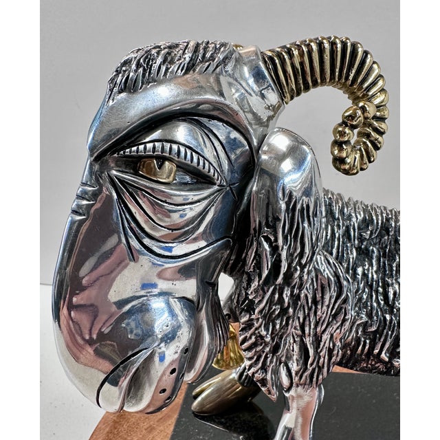Frank Meisler “Ephraim the Goat” Limited Edition Signed Kinetic Sculpture on Marble For Sale - Image 4 of 18