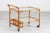 1950s Vintage Cane Bar Trolley on Wheels with Frosted Glass, Denmark, 1950s For Sale - Image 5 of 9
