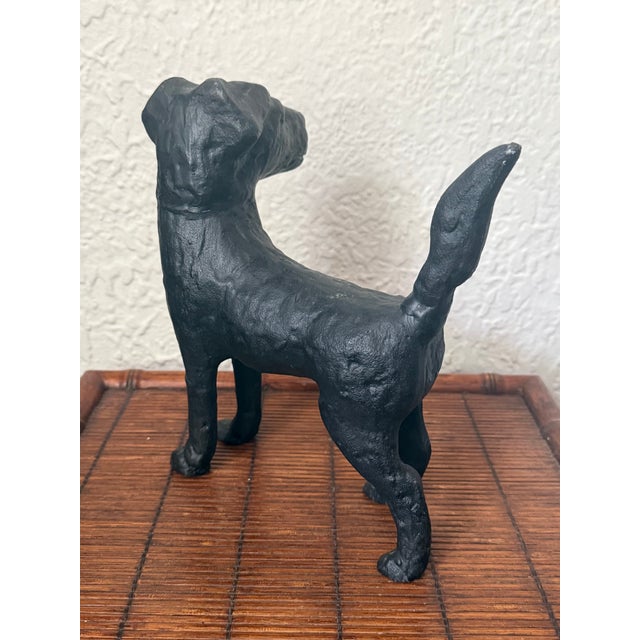 Metal Midcentury Cast Iron Terrier Dog Doorstop For Sale - Image 7 of 9