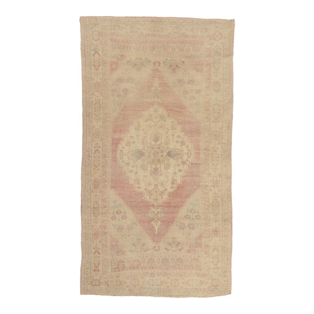 Vintage Turkish Oushak Rug, 05'07 X 10'02 For Sale