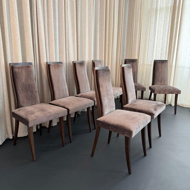 Harvey Probber 1950s Set of Eight Mid-Century Modern Highback Dining Chairs by Harvey Probber For Sale - Image 4 of 13