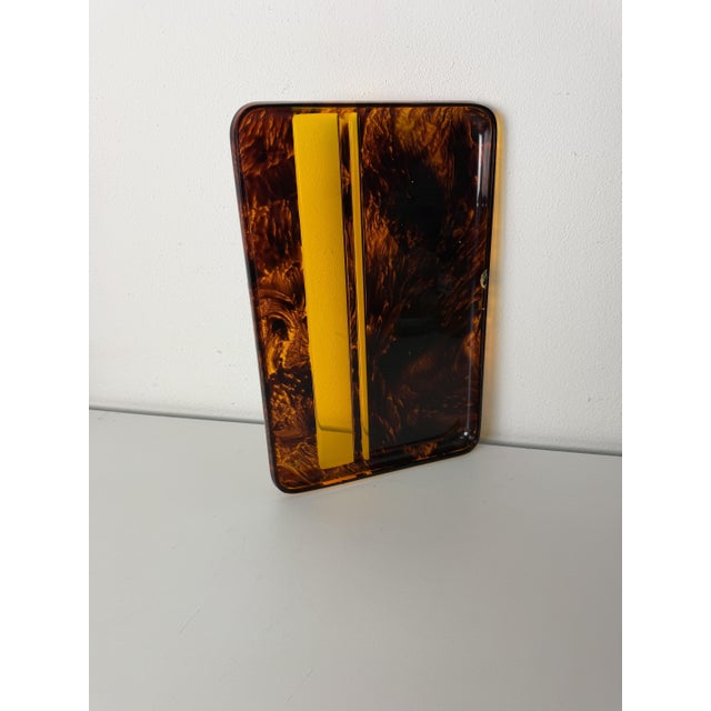 Brown Acrylic Glass Tray from Guzzini, Italy, 1970 For Sale - Image 8 of 11