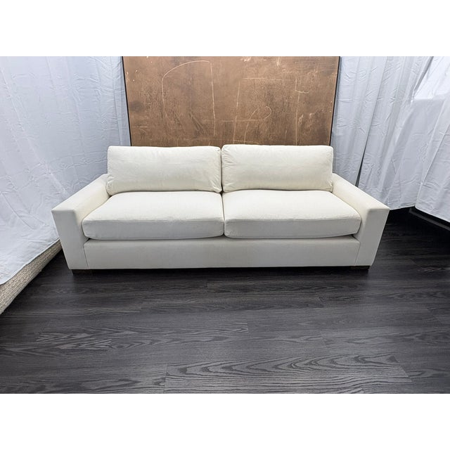 Rh Restoration Hardware Maxwell 2-Cushion Sofa 8' | Classic 40" Depth | Down-Feather | Performance Linen Weave – Natural For Sale - Image 10 of 18