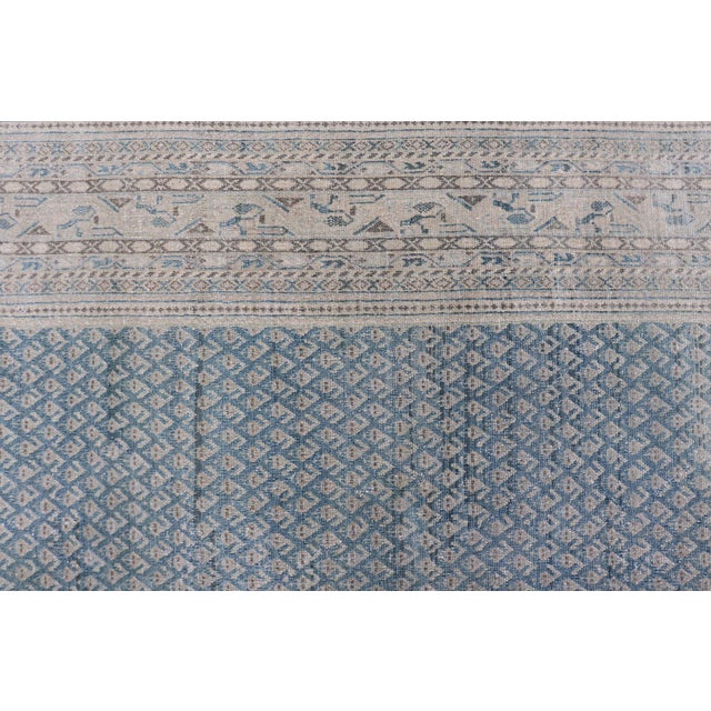 Antique Persian Tabriz Rug With Soft Light Blue Field and Fine Allover Design For Sale - Image 4 of 15