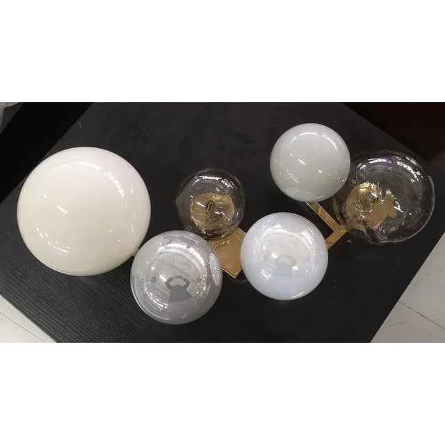 Metal Mid-Century Murano Multicolor Wall Light in Art Glass and Brass, 2000 For Sale - Image 7 of 8