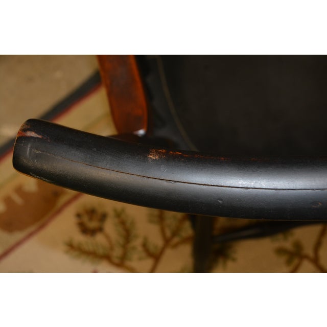 Dartmouth 1769 Nichols & Stone Black Wooden Arm / Captains Chair College Lodge Library For Sale - Image 11 of 18