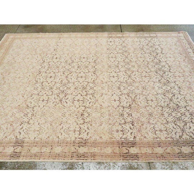 Antique White Galerie Shabab Collection Mid-20th Century Handmade Turkish Sivas Accent Rug For Sale - Image 8 of 9