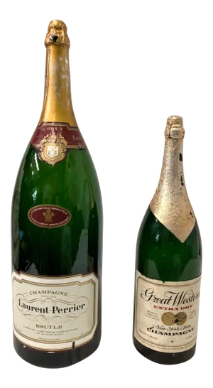 Vintage French Champagne Store Display Bottles - A Pair