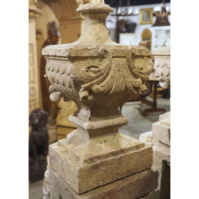 More information coming soon… Taken from a French chateau, this unique pair of staircase baluster terminals was hand-...