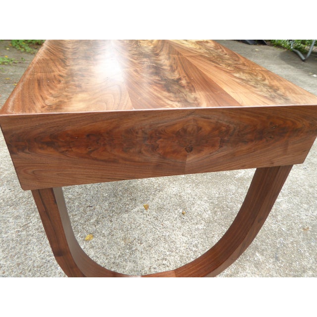 Wood Modern Bespoke Walnut Desk = Sensational For Sale - Image 7 of 9