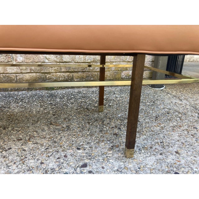 1950s Harvey Probber Brass & Leather Bench For Sale - Image 11 of 12